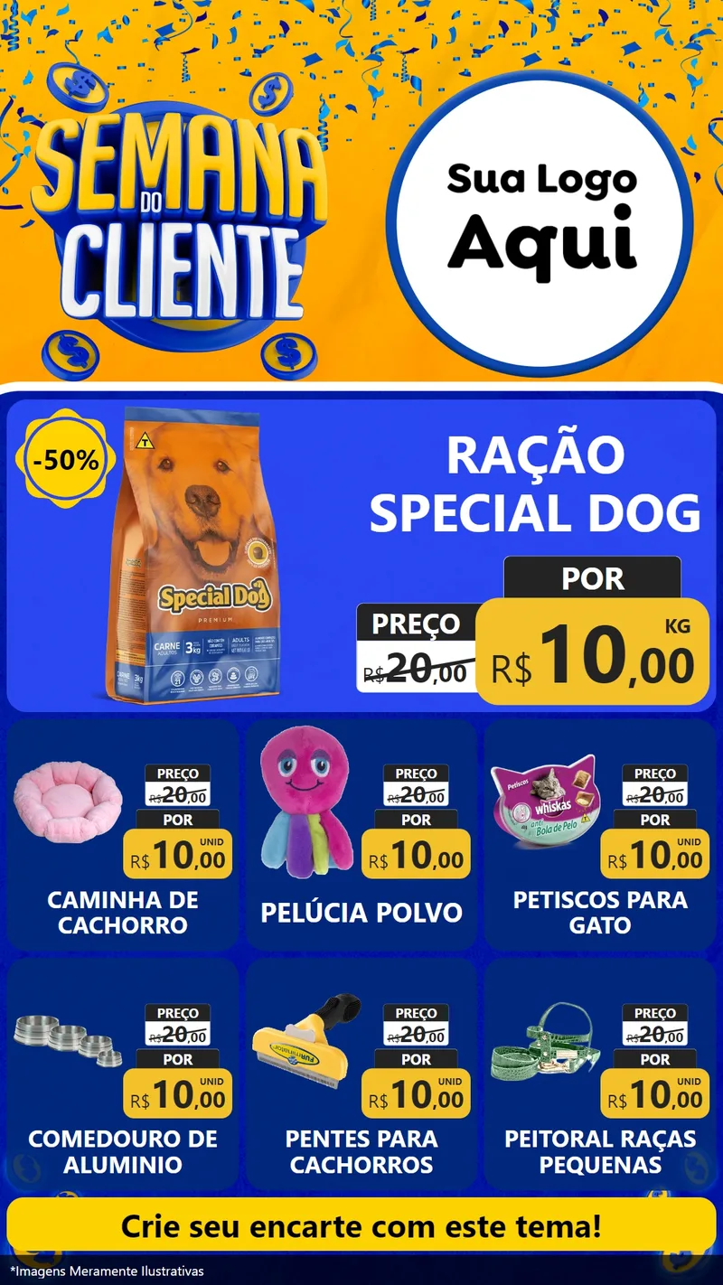 Modelo de Rede Social para Stories com o tema Semana do Cliente para Pet Shop