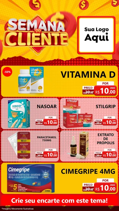 Modelo de TV para TV Vertical com o tema Semana do Cliente para Farmácia