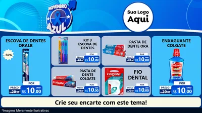 Modelo de TV para TV Horizontal com o tema Novembro Azul para Higiene Pessoal