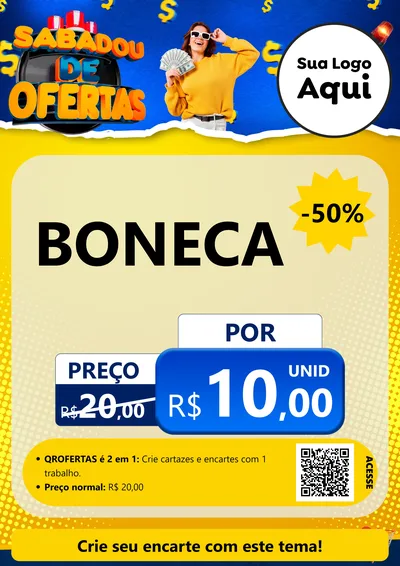 Modelo de Cartaz para Cartaz A4 Vertical com o tema Sabadou de Ofertas para Brinquedos