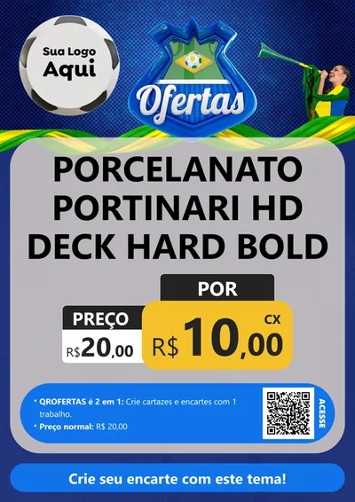 Modelo de Cartaz para Cartaz A4 Vertical com o tema Ofertas (Futebol) para Pisos e revestimentos