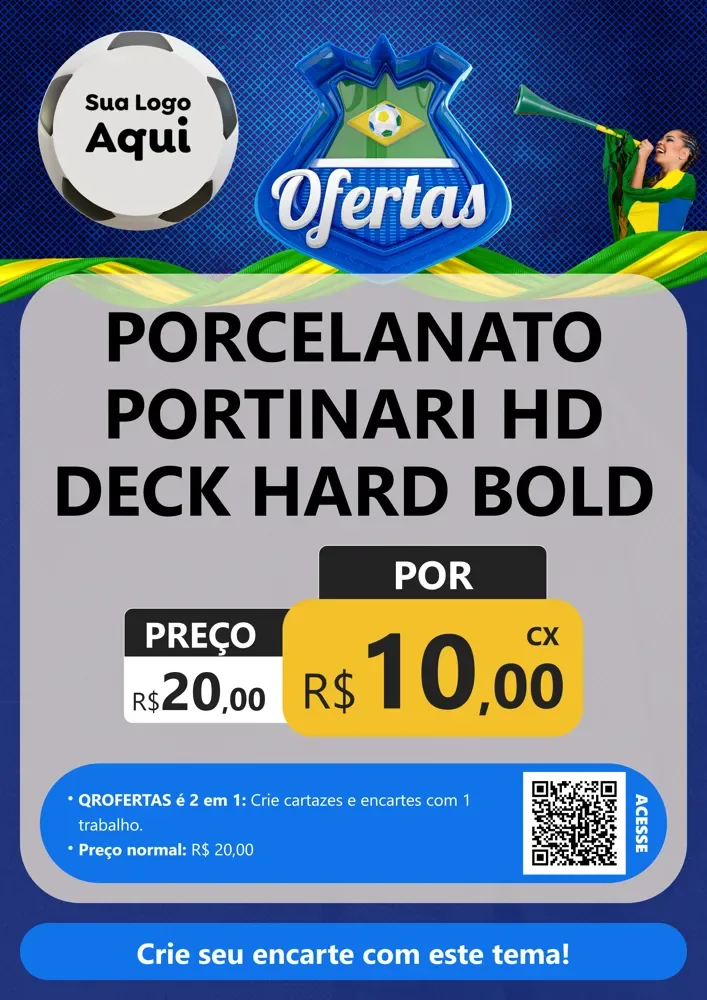 Modelo de Cartaz para Cartaz A4 Vertical com o tema Ofertas (Futebol) para Pisos e revestimentos