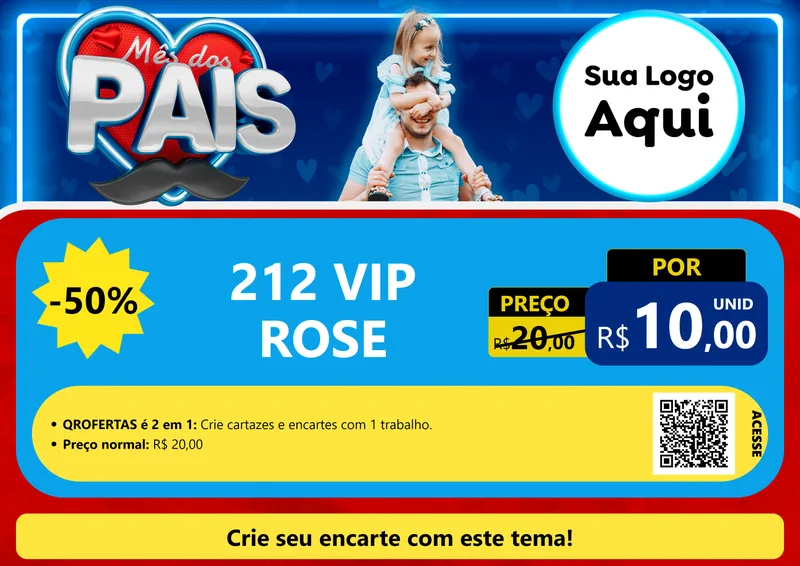 Modelo de Cartaz para Cartaz A4 Horizontal com o tema Mês Dos Pais para Perfumes