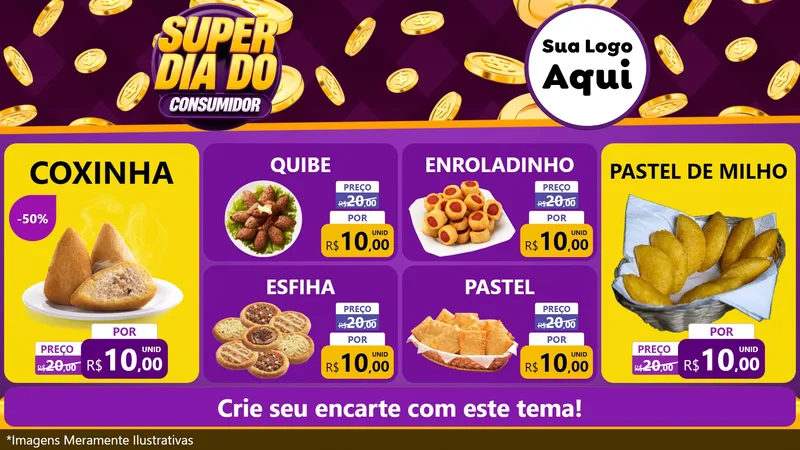 Modelo de TV para TV Horizontal com o tema Super Dia do Consumidor para Salgadaria