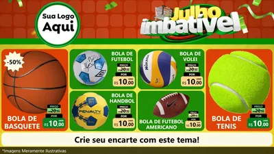 Modelo de TV para TV Horizontal com o tema Julho Imbatível para Artigos Esportivos