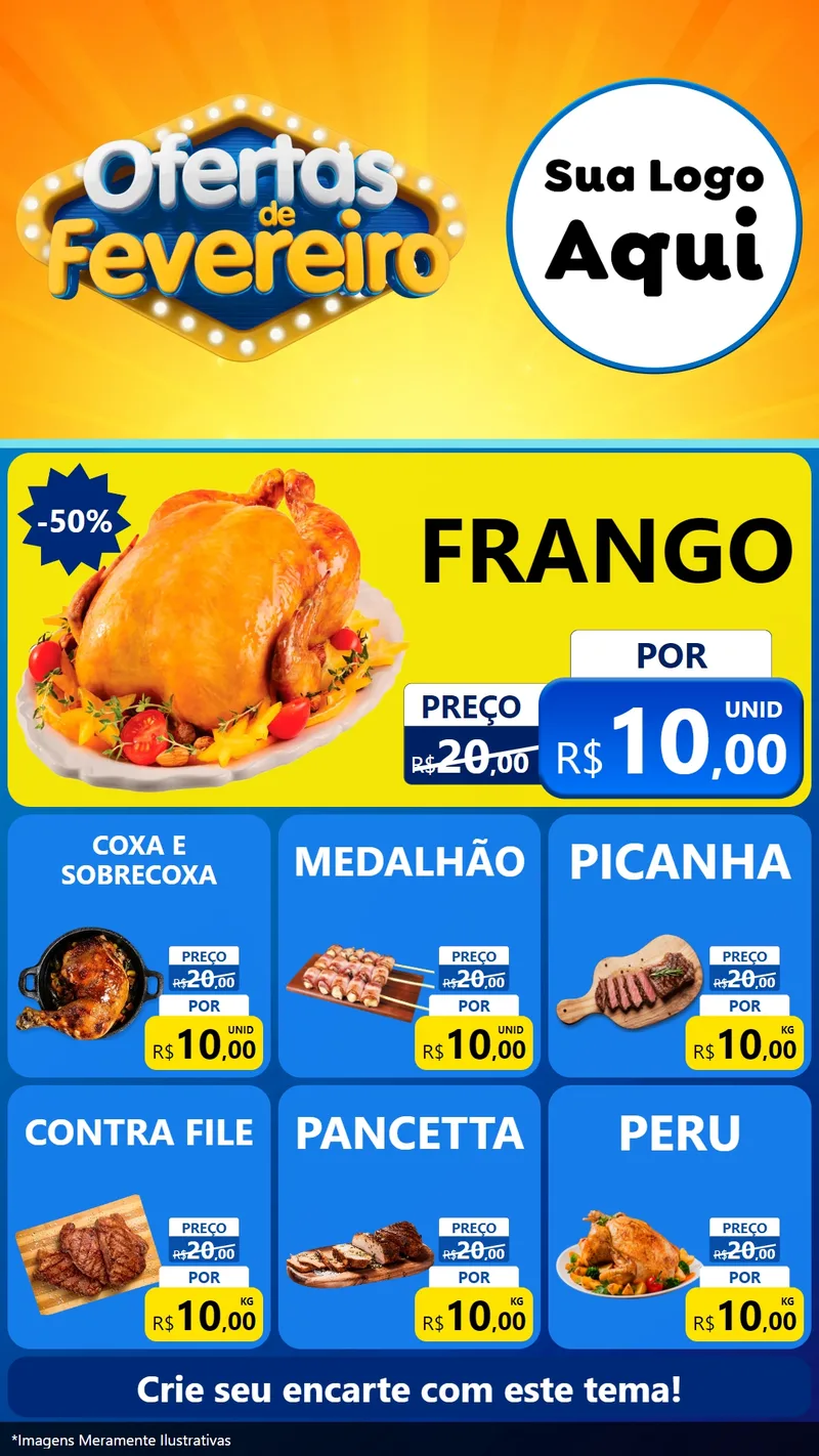 Modelo de Rede Social para Stories com o tema Ofertas de Fevereiro para Assados