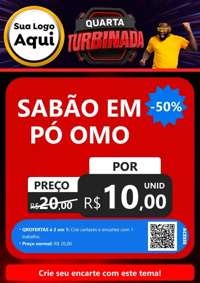 Modelo de Cartaz para Cartaz A4 Vertical com o tema Quarta Turbinada para Produtos de Limpeza