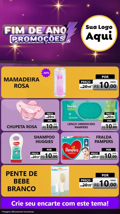 Modelo de TV para TV Vertical com o tema Fim de Ano Promoções para Bebês