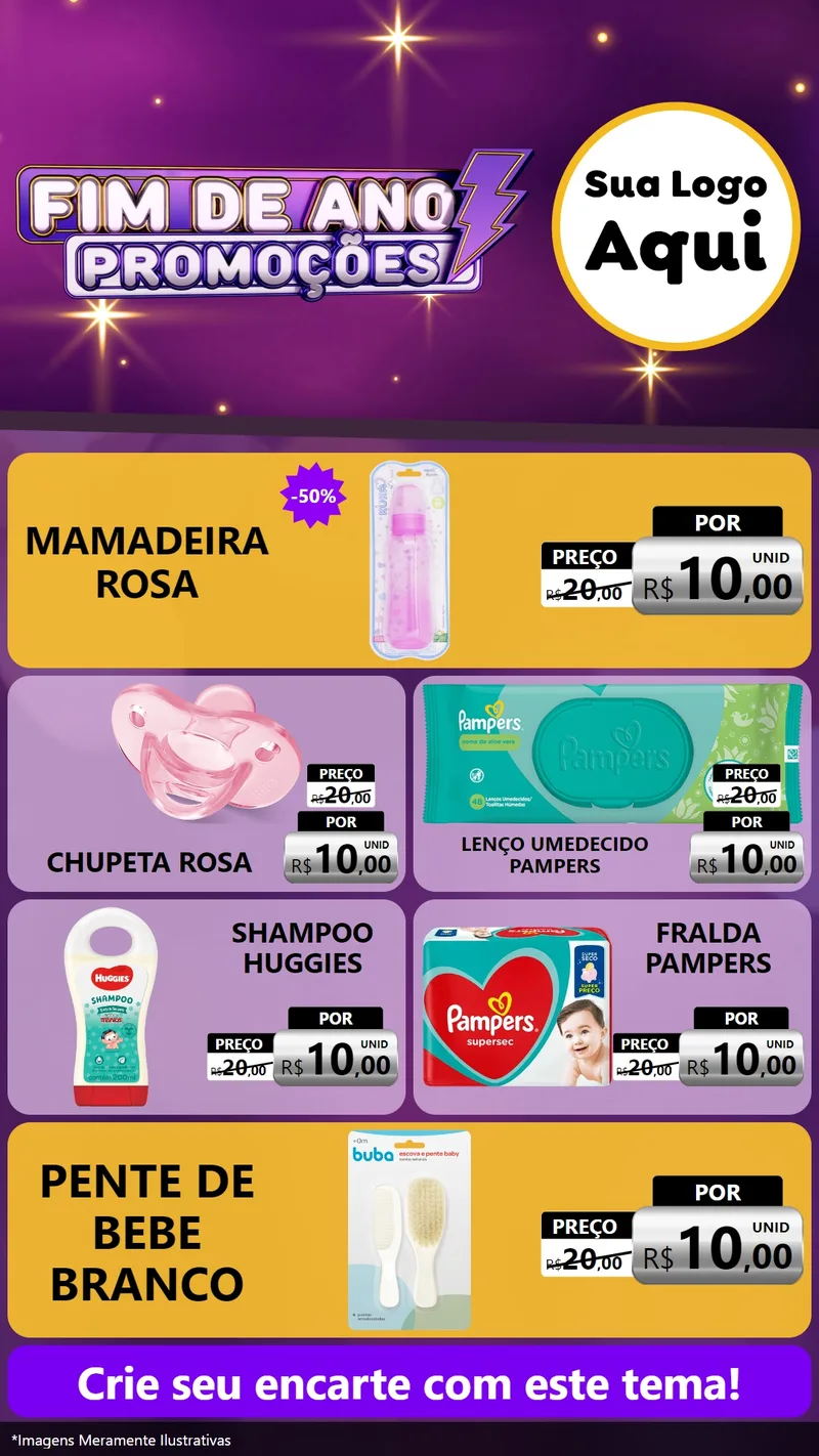 Modelo de TV para TV Vertical com o tema Fim de Ano Promoções para Bebês