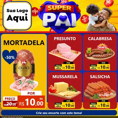 Modelo de Rede Social para Feed Facebook com o tema Super Pai para Frios e Laticínios