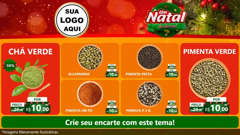 Modelo de TV para TV Horizontal com o tema Um Natal de Ofertas para Produtos Naturais