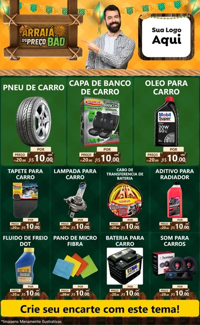 Modelo de Encarte para Encarte Grande com o tema Arraiá do preço bão para Auto peças