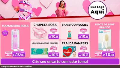 Modelo de TV para TV Horizontal com o tema Dia da Mulher para Bebês