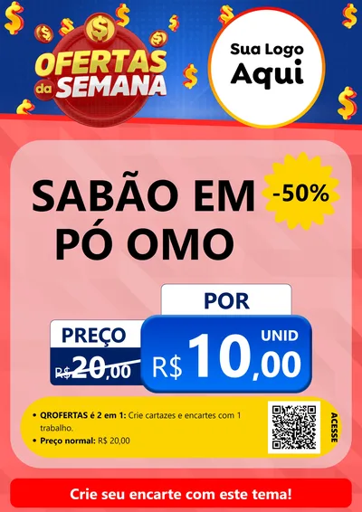Modelo de Cartaz para Cartaz A4 Vertical com o tema Ofertas Da Semana para Produtos de Limpeza