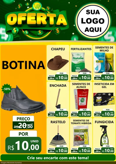 Modelo de Encarte para Encarte A4 Vertical com o tema Oferta para Agropecuária