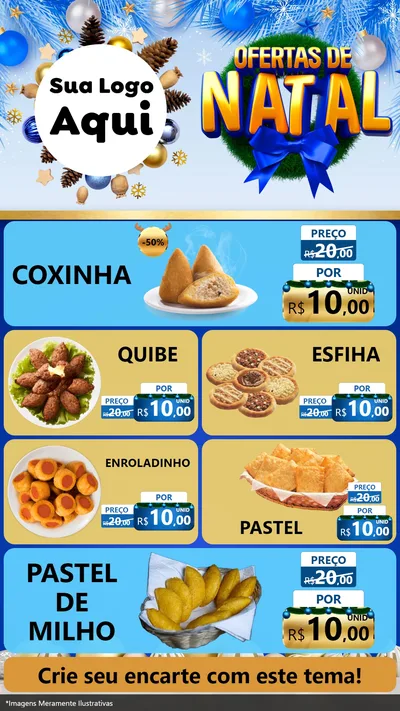 Modelo de TV para TV Vertical com o tema Ofertas de Natal para Salgadaria