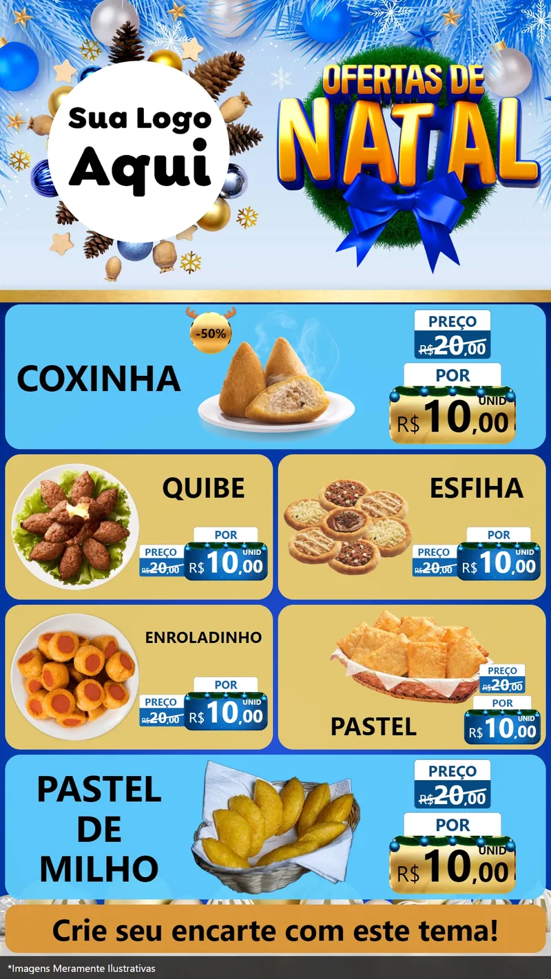 Modelo de TV para TV Vertical com o tema Ofertas de Natal para Salgadaria