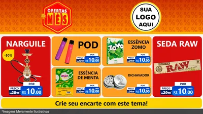 Modelo de TV para TV Horizontal com o tema Ofertas do Mês para Tabacaria