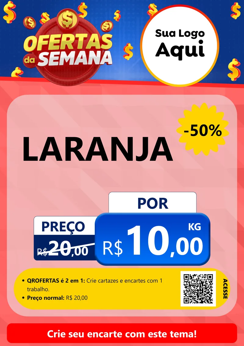 Modelo de Cartaz para Cartaz A4 Vertical com o tema Ofertas Da Semana para Hortifrúti