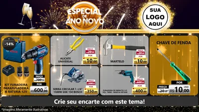 Modelo de TV para TV Horizontal com o tema Especial de Ano Novo para Maquinas e Ferramentas