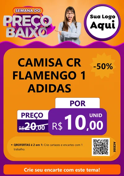 Modelo de Cartaz para Cartaz A4 Vertical com o tema Semana do Preço Baixo para Roupas e acessórios