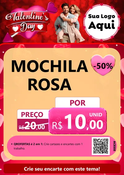 Modelo de Cartaz para Cartaz A4 Vertical com o tema Valentine's Day para Papelaria