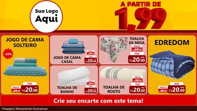 Modelo de TV para TV Horizontal com o tema A Partir de Um e Noventa e Nove - 1,99 para Cama, Mesa e Banho
