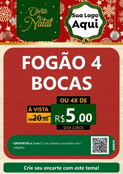 Modelo de Cartaz para Cartaz A4 Vertical com o tema Natal de Ofertas para Móveis e Eletro