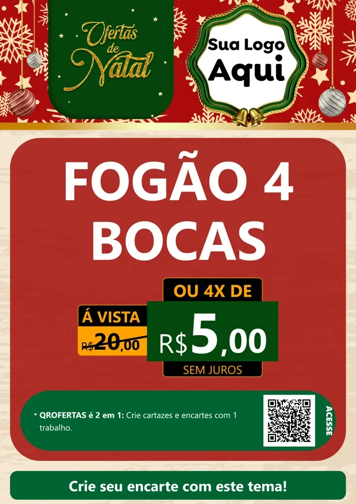 Modelo de Cartaz para Cartaz A4 Vertical com o tema Natal de Ofertas para Móveis e Eletro
