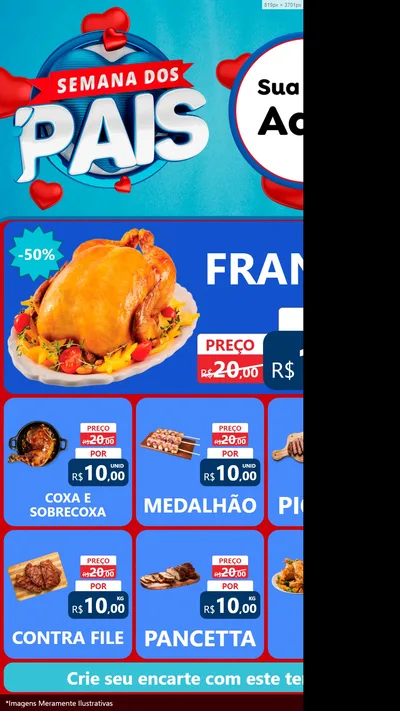 Modelo de Rede Social para Stories com o tema Semana Dos Pais para Assados