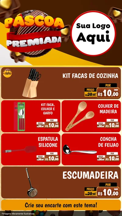 Modelo de TV para TV Vertical com o tema Páscoa Premiada para Utilidades Domésticas