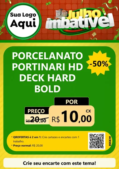 Modelo de Cartaz para Cartaz A4 Vertical com o tema Julho Imbatível para Pisos e revestimentos