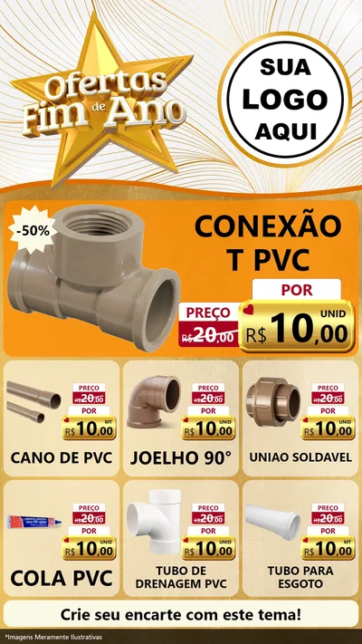 Modelo de Rede Social para Stories com o tema Ofertas Fim de Ano para Tubos e conexões