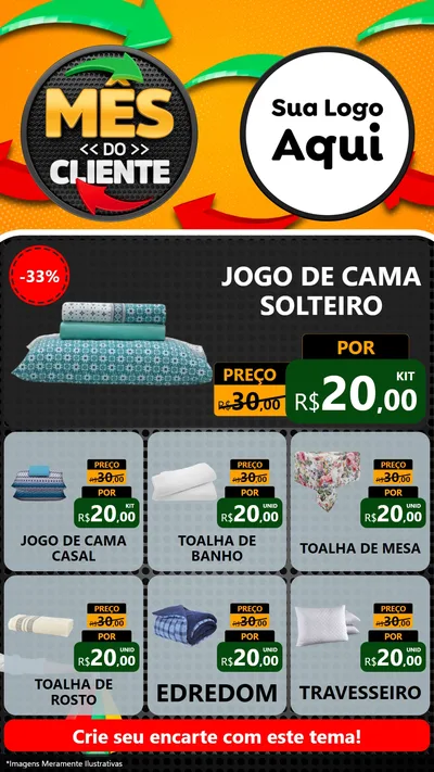 Modelo de Rede Social para Stories com o tema Mês do Cliente para Cama, Mesa e Banho