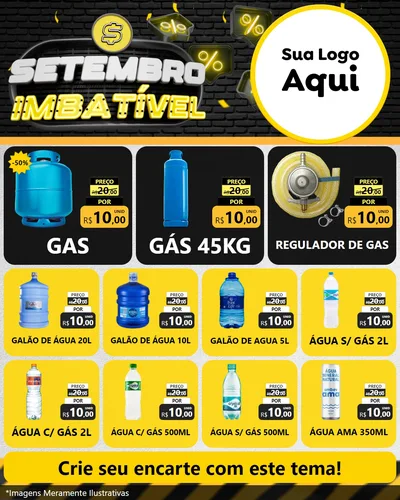 Modelo de Rede Social para Feed Instagram com o tema Setembro Imbatível para Água e gás