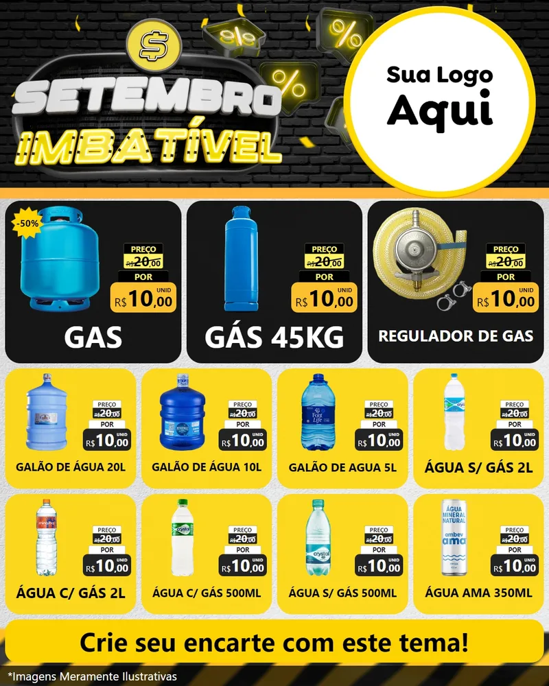 Modelo de Rede Social para Feed Instagram com o tema Setembro Imbatível para Água e gás