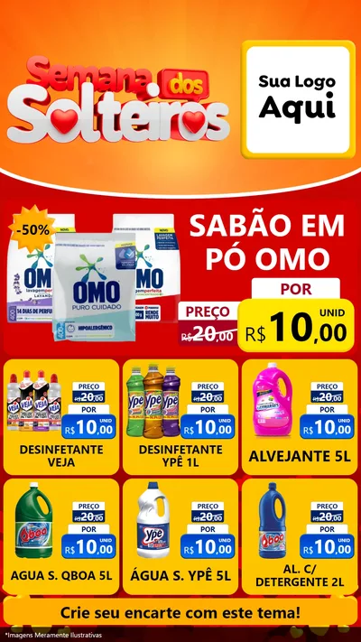 Modelo de Rede Social para Stories com o tema Semana dos Solteiros para Produtos de Limpeza