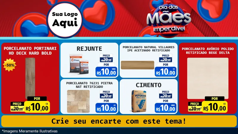 Modelo de TV para TV Horizontal com o tema Dia Das Mães Imperdível para Pisos e revestimentos