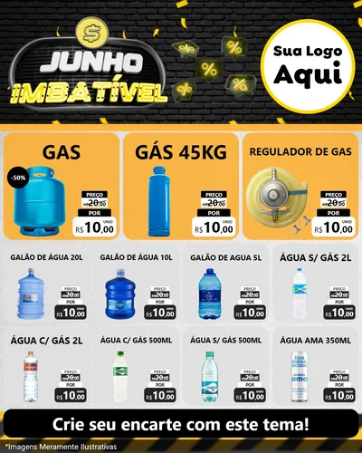 Modelo de Rede Social para Feed Instagram com o tema Junho Imbatível para Água e gás