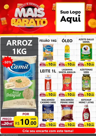 Modelo de Encarte para Encarte A4 Vertical com o tema Mais Barato para Supermercado