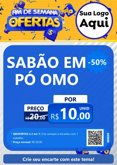Modelo de Cartaz para Cartaz A4 Vertical com o tema Fim de Semana de Ofertas para Produtos de Limpeza
