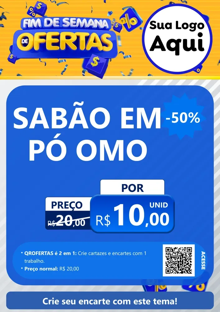 Modelo de Cartaz para Cartaz A4 Vertical com o tema Fim de Semana de Ofertas para Produtos de Limpeza