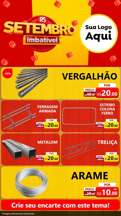 Modelo de TV para TV Vertical com o tema Setembro Imbatível para Ferragens