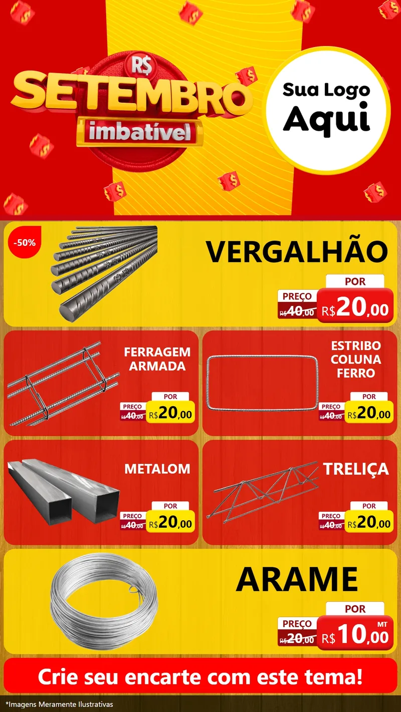 Modelo de TV para TV Vertical com o tema Setembro Imbatível para Ferragens