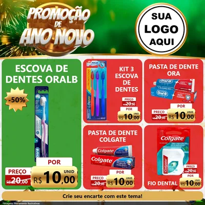 Modelo de Rede Social para Feed Facebook com o tema Promoção de Ano Novo para Higiene Pessoal