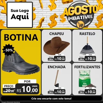 Modelo de Rede Social para Feed Facebook com o tema Agosto imbatível para Agropecuária