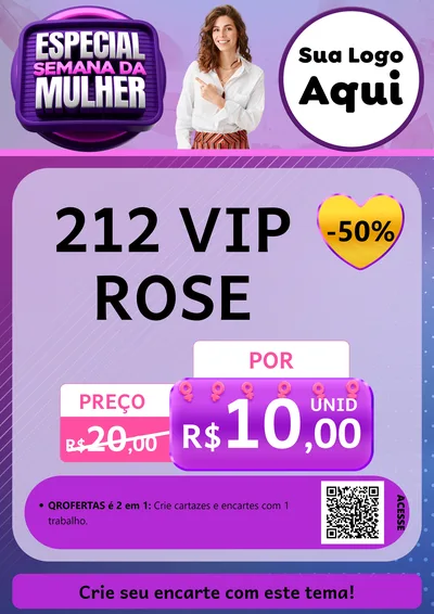Modelo de Cartaz para Cartaz A4 Vertical com o tema Especial Semana da Mulher para Perfumes