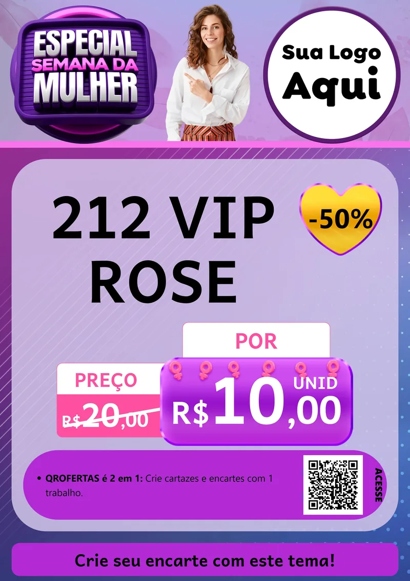 Modelo de Cartaz para Cartaz A4 Vertical com o tema Especial Semana da Mulher para Perfumes