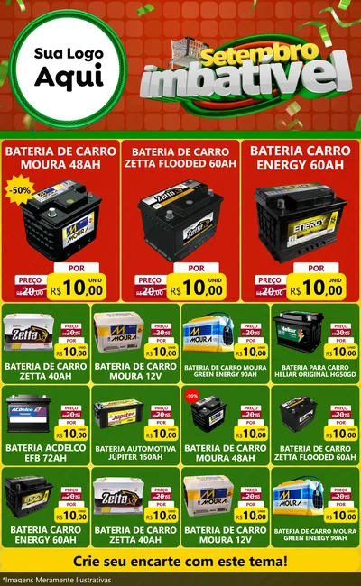 Modelo de Encarte para Encarte Grande com o tema Setembro Imbatível para Baterias Elétricas