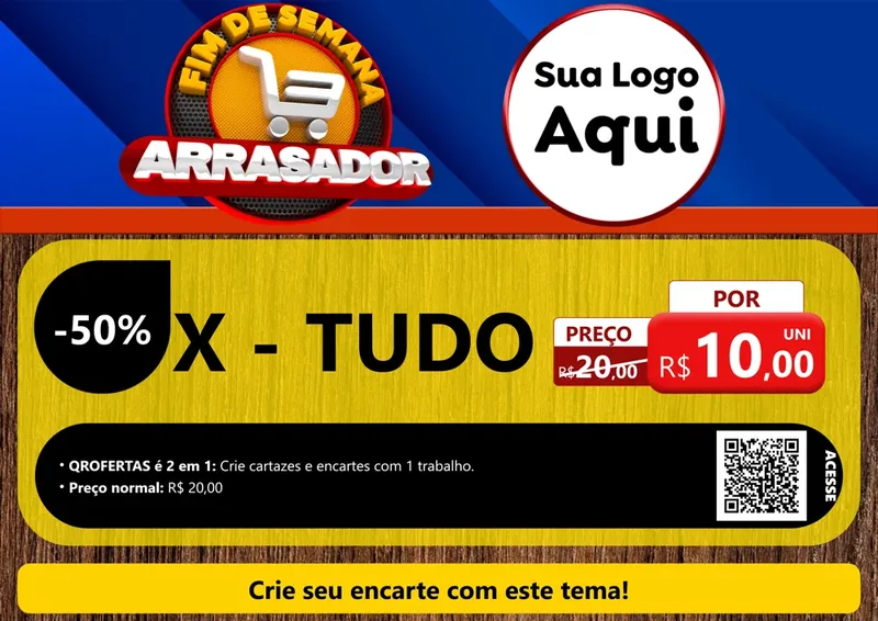 Modelo de Cartaz para Cartaz A4 Horizontal com o tema Fim De Semana Arrasador para Hamburgueria